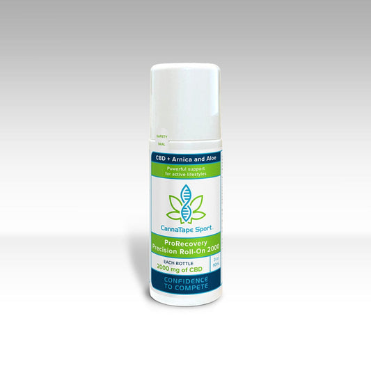 CannaTape Sport Exercise & Fitness CannaTape Sport ProRecovery Precision Roll-On 2000 Transdermal CBD best for pain and sore