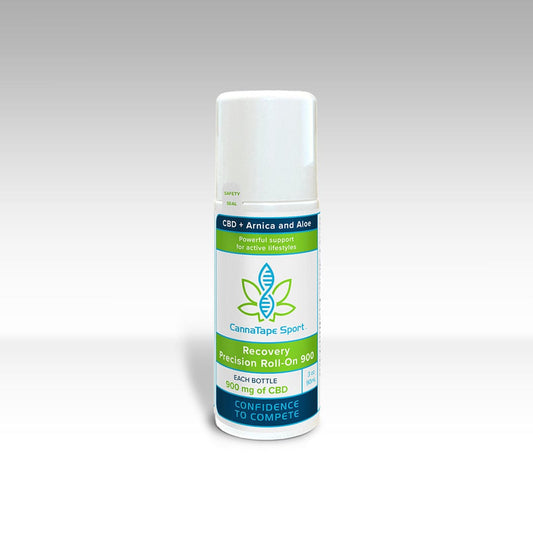 CannaTape Sport Exercise & Fitness CannaTape Sport Recovery Precision Roll-On 900 Transdermal CBD best for pain and sore