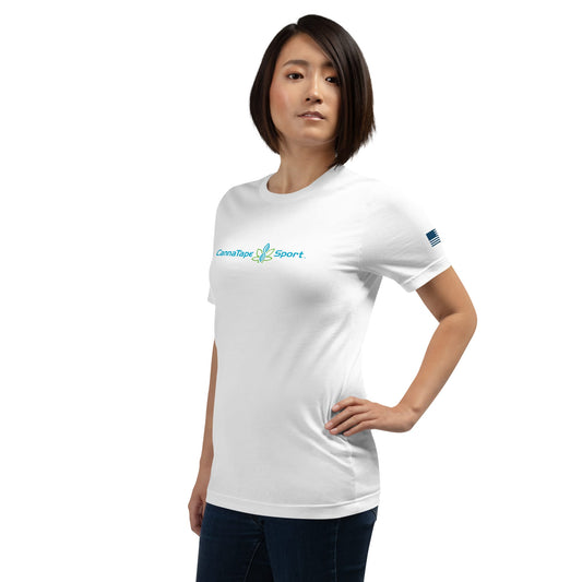 CannaTape Sport T-SHIRT CannaTape Sport, Resolve Logo Tee — Glacier | White Graphic T-Shirt Transdermal CBD best for pain and sore