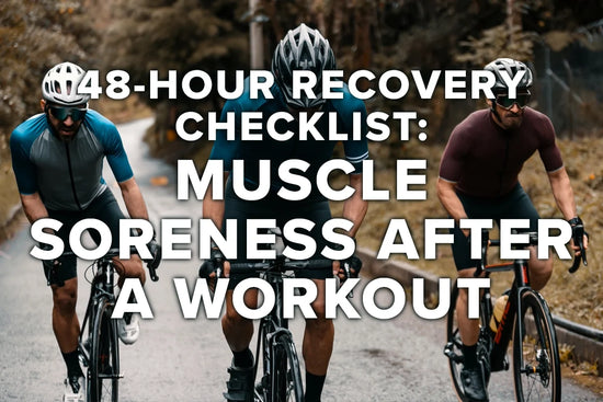 Athlete following a post-workout recovery checklist at home after training