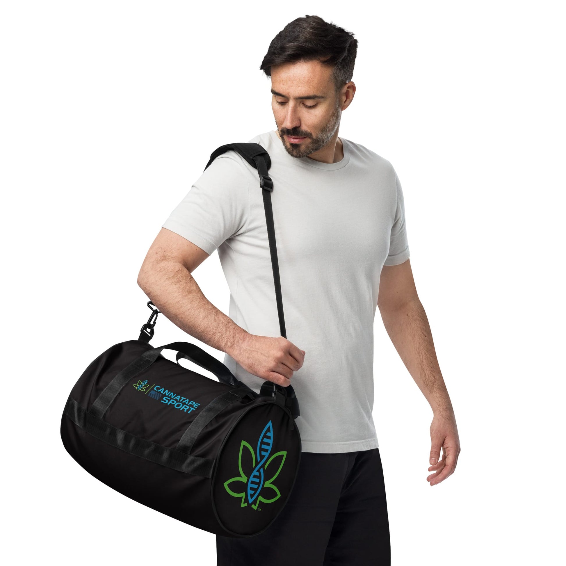 CannaTape Sport CUT-SEW CannaTape Sport, Range Duffel | Compact Gym & Everyday Barrel Bag — 17″ Performance Carry Transdermal CBD best for pain and sore