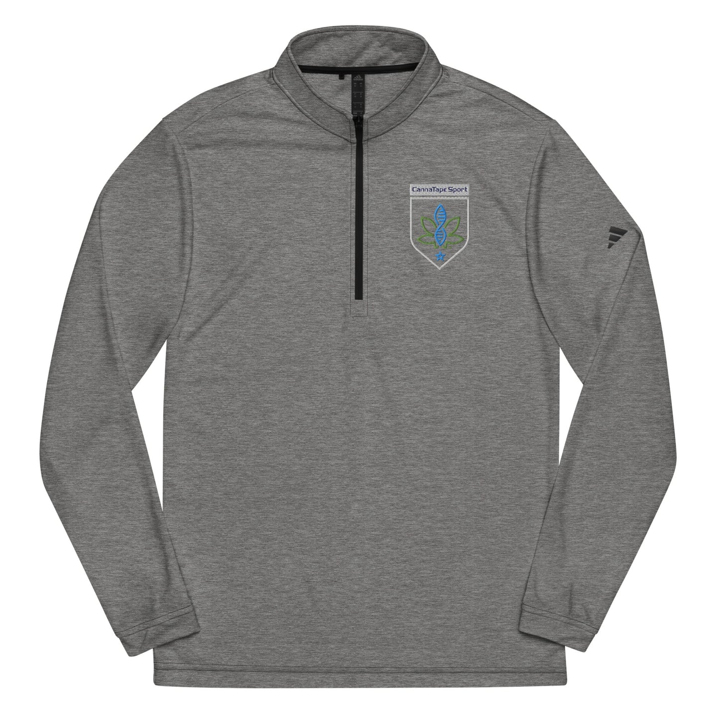 CannaTape Sport EMBROIDERY Steel, Quarter-Zip Pullover — Adidas® Performance Layer Transdermal CBD best for pain and sore