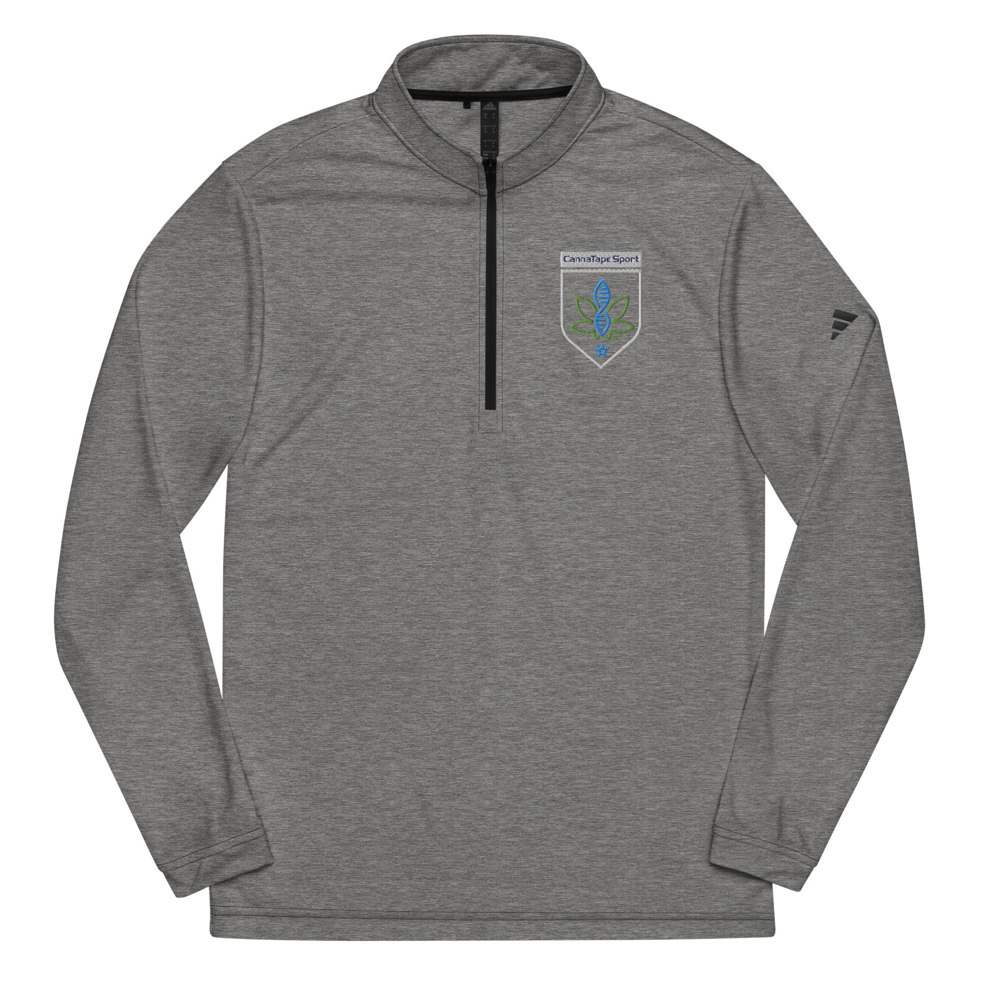 CannaTape Sport EMBROIDERY Steel, Quarter-Zip Pullover — Adidas® Performance Layer Transdermal CBD best for pain and sore