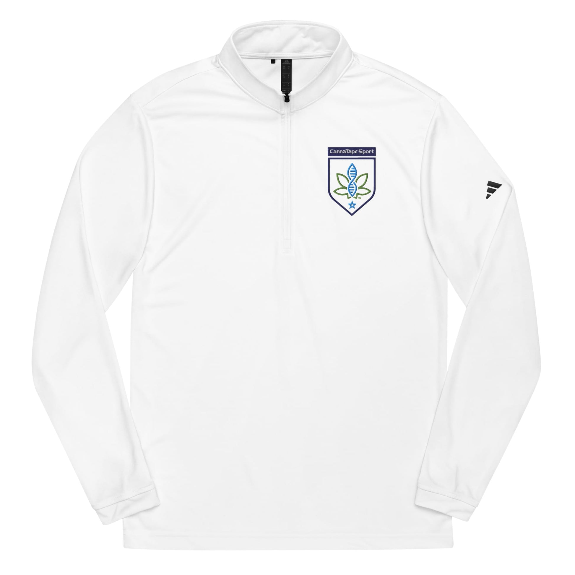 CannaTape Sport EMBROIDERY Summit, Quarter-Zip Pullover — Adidas® Performance Layer Transdermal CBD best for pain and sore