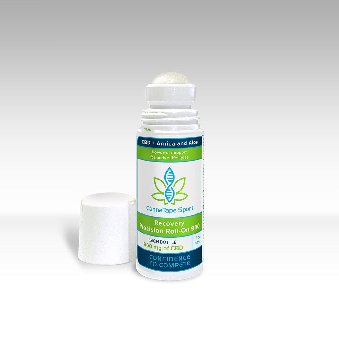 CannaTape Sport Exercise & Fitness CannaTape Sport Recovery Precision Roll-On 900 Transdermal CBD best for pain and sore