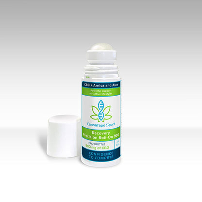 CannaTape Sport Exercise & Fitness CannaTape Sport Recovery Precision Roll-On 900 Transdermal CBD best for pain and sore