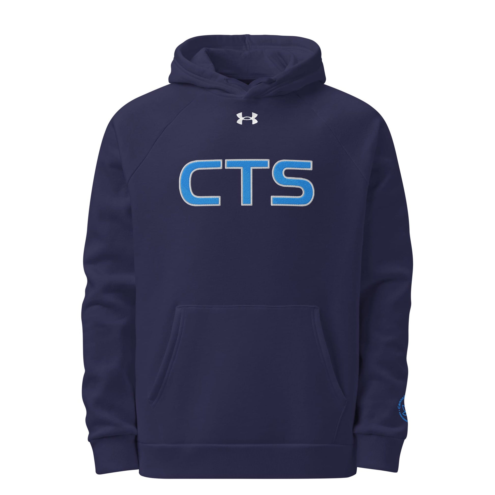 CannaTape Sport Hoodie CannaTape Sport, Pinnacle CTS Monogram Hoodie — Deep Current | Under Armour® Rival Fleece Embroidered Hoodie Transdermal CBD best for pain and sore