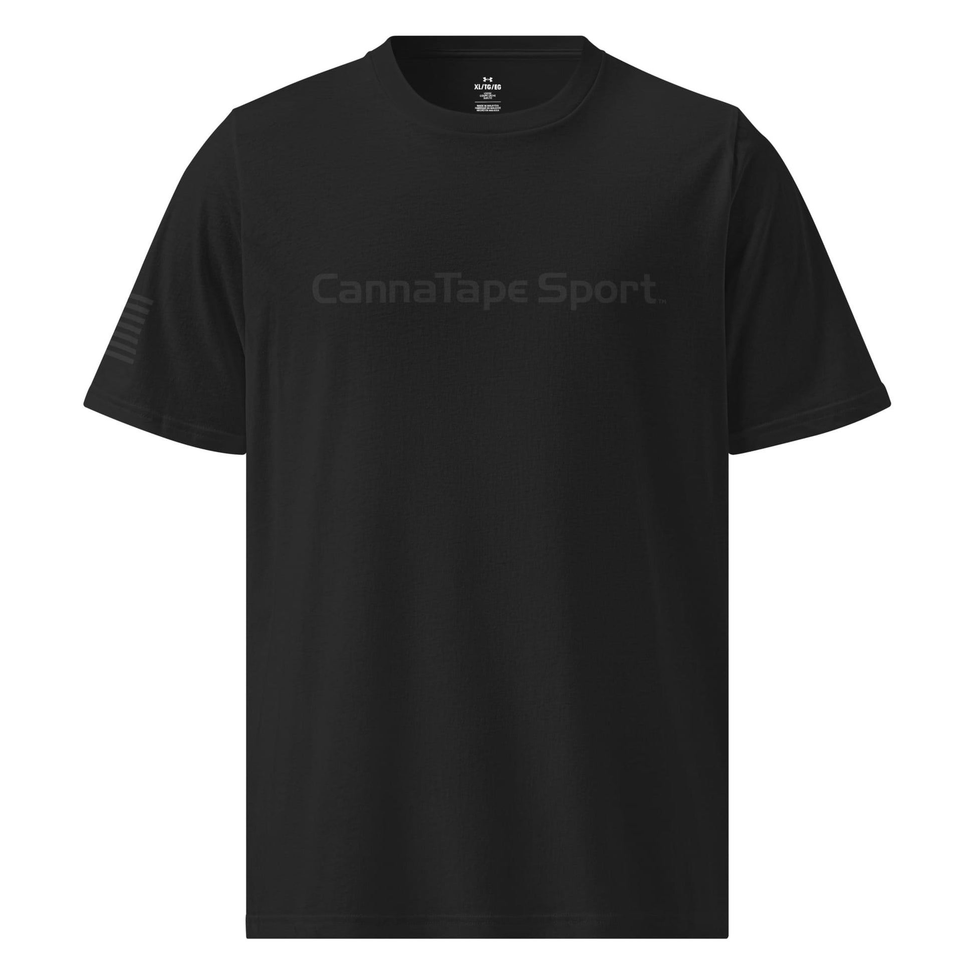 CannaTape Sport T-SHIRT Blackout Training Tee — Under Armour® Performance Shirt Transdermal CBD best for pain and sore