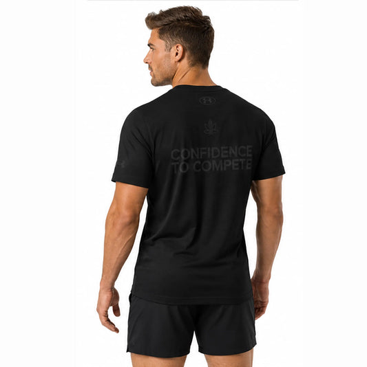 CannaTape Sport T-Shirt CannaTape Sport, Pinnacle Training Tee — Blackout | Under Armour® Performance Shirt Transdermal CBD best for pain and sore