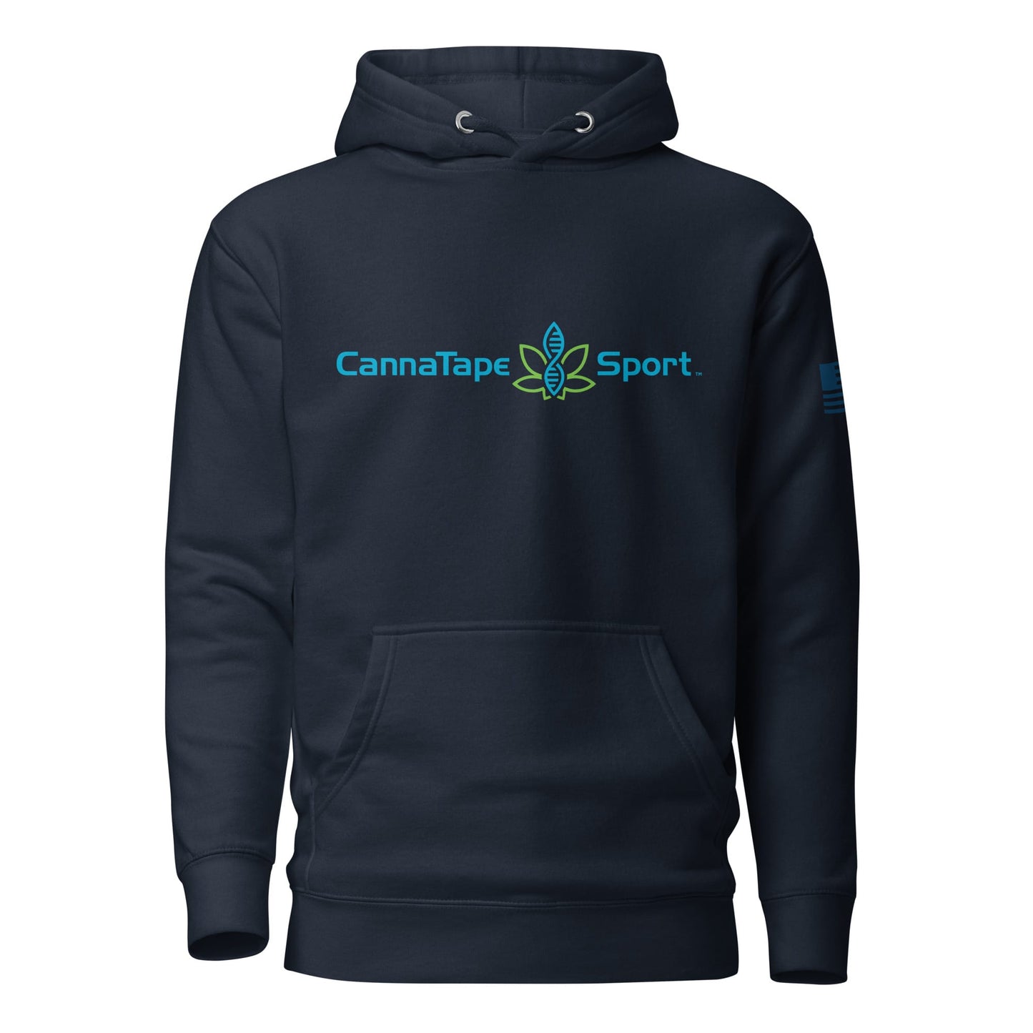CannaTape Sport T-SHIRT CannaTape Sport, Resolve Hoodie — Deep Current | Navy Graphic Pullover Hoodie Transdermal CBD best for pain and sore