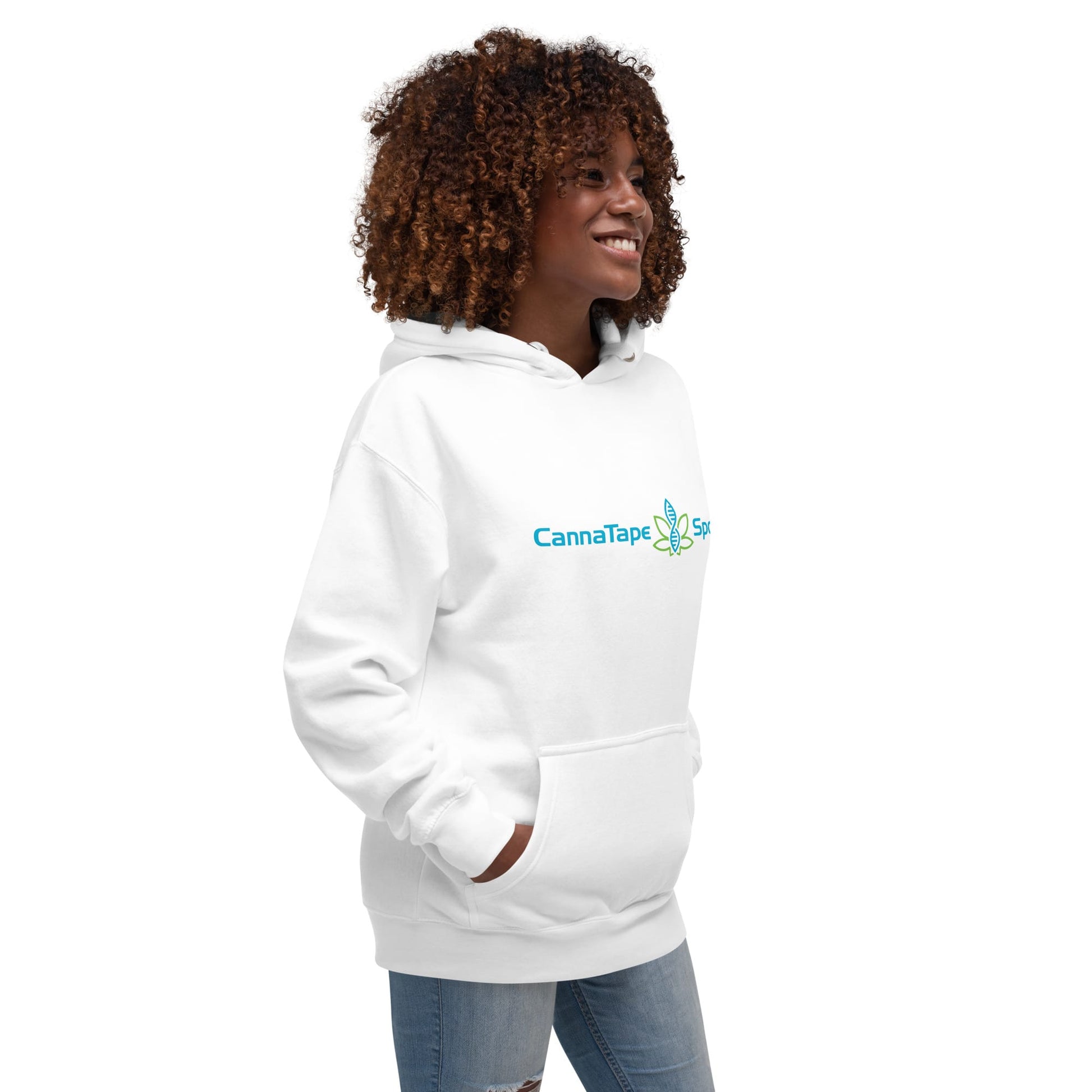 CannaTape Sport T-SHIRT CannaTape Sport, Resolve Hoodie — Glacier | White Graphic Pullover Hoodie Transdermal CBD best for pain and sore