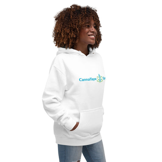 CannaTape Sport T-SHIRT CannaTape Sport, Resolve Hoodie — Glacier | White Graphic Pullover Hoodie Transdermal CBD best for pain and sore