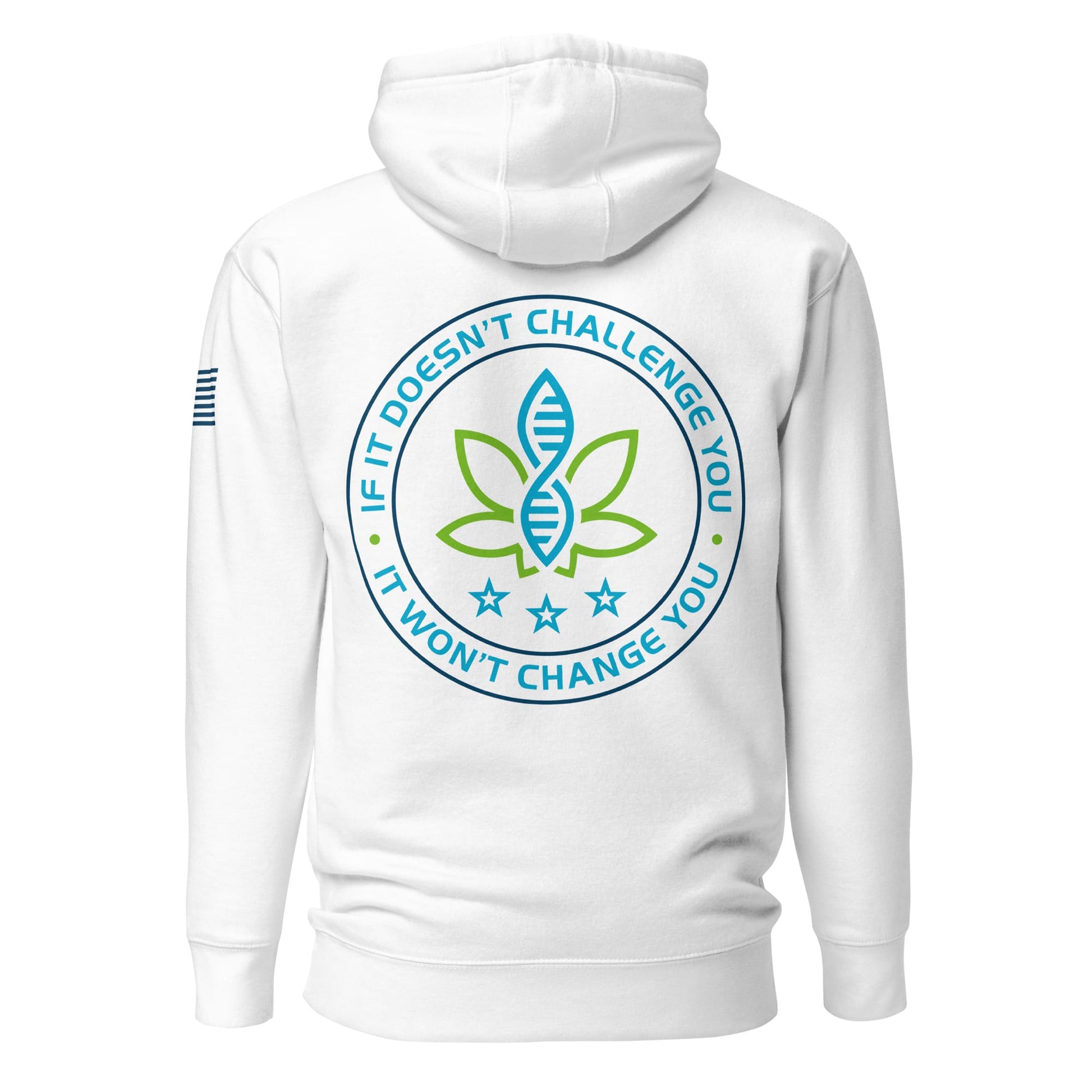 CannaTape Sport T-SHIRT CannaTape Sport, Resolve Hoodie — Glacier | White Graphic Pullover Hoodie Transdermal CBD best for pain and sore