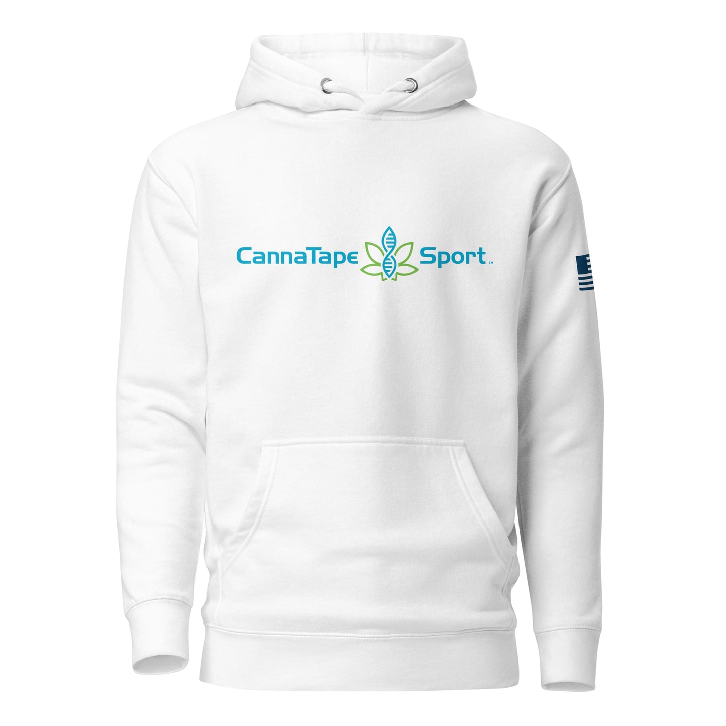 CannaTape Sport T-SHIRT CannaTape Sport, Resolve Hoodie — Glacier | White Graphic Pullover Hoodie Transdermal CBD best for pain and sore