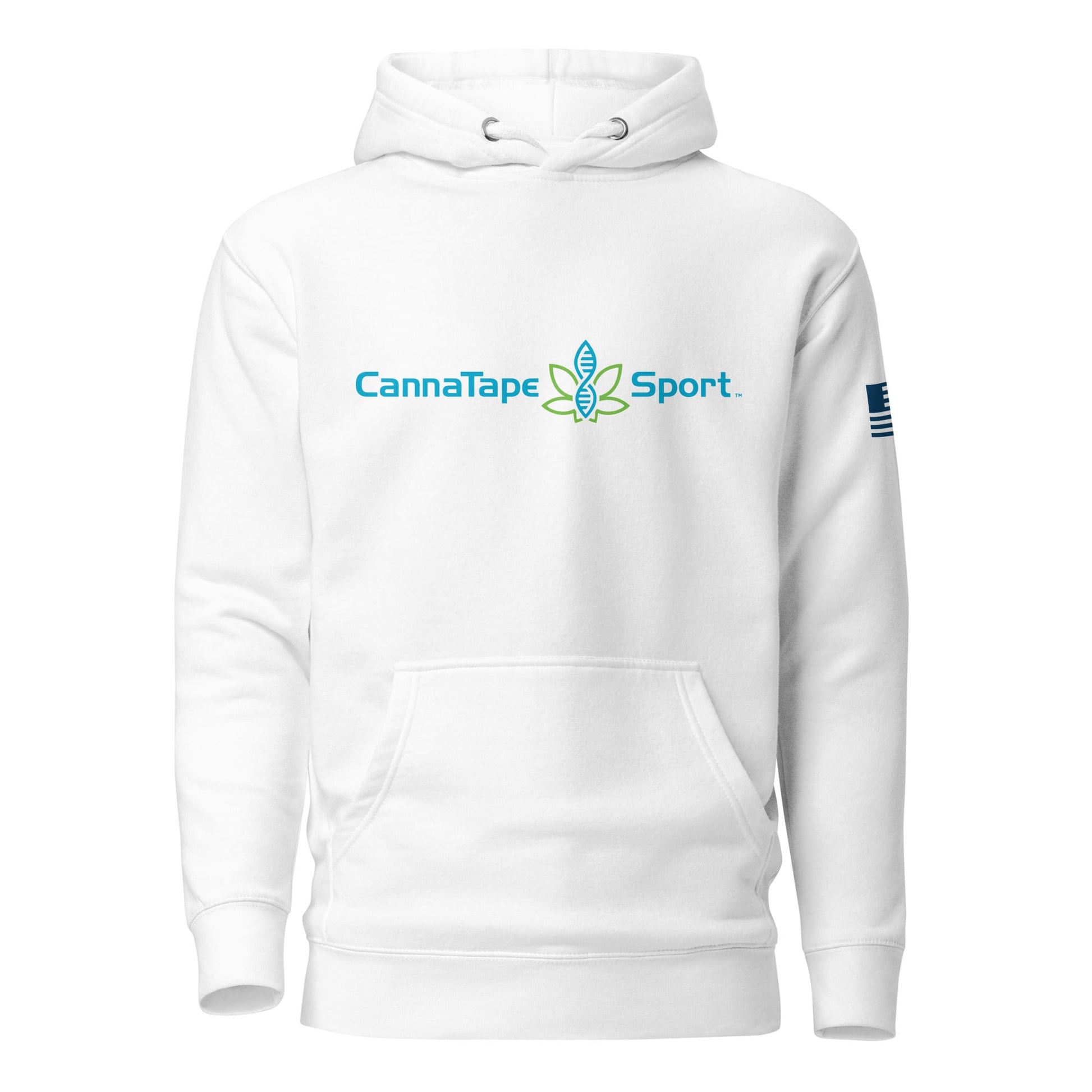 CannaTape Sport T-SHIRT CannaTape Sport, Resolve Hoodie — Glacier | White Graphic Pullover Hoodie Transdermal CBD best for pain and sore