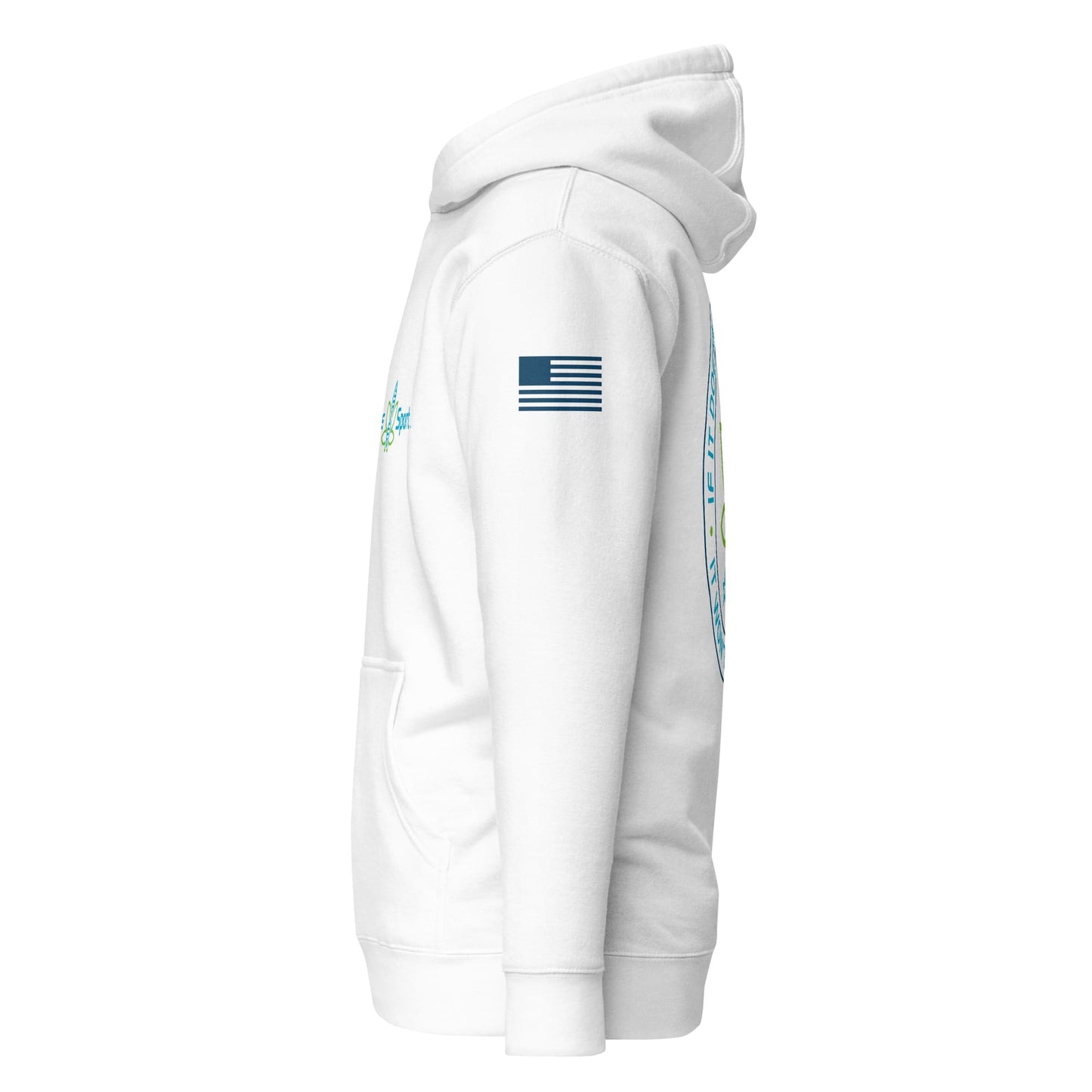 CannaTape Sport T-SHIRT CannaTape Sport, Resolve Hoodie — Glacier | White Graphic Pullover Hoodie Transdermal CBD best for pain and sore