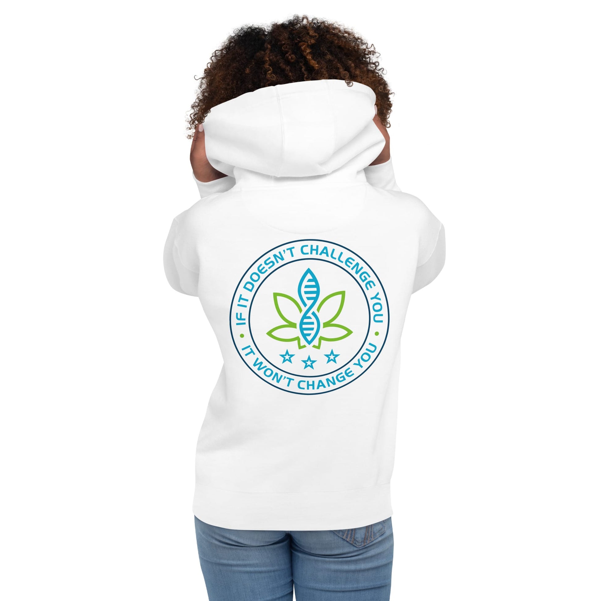 CannaTape Sport T-SHIRT CannaTape Sport, Resolve Hoodie — Glacier | White Graphic Pullover Hoodie Transdermal CBD best for pain and sore