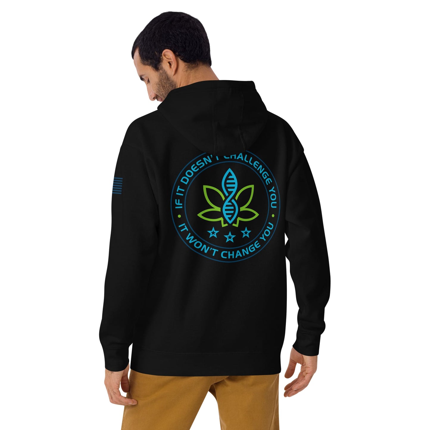 CannaTape Sport T-SHIRT CannaTape Sport, Resolve Hoodie — Onyx | Black Graphic Pullover Hoodie Transdermal CBD best for pain and sore