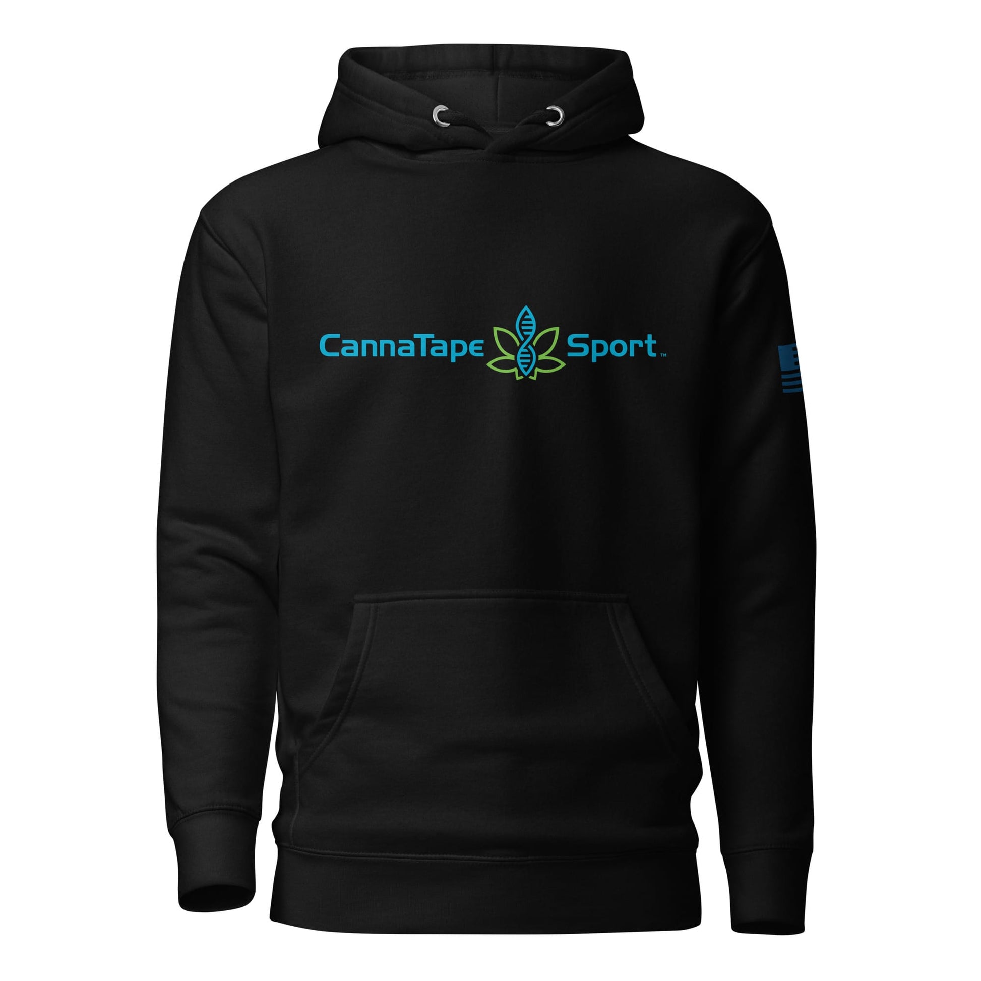 CannaTape Sport T-SHIRT CannaTape Sport, Resolve Hoodie — Onyx | Black Graphic Pullover Hoodie Transdermal CBD best for pain and sore