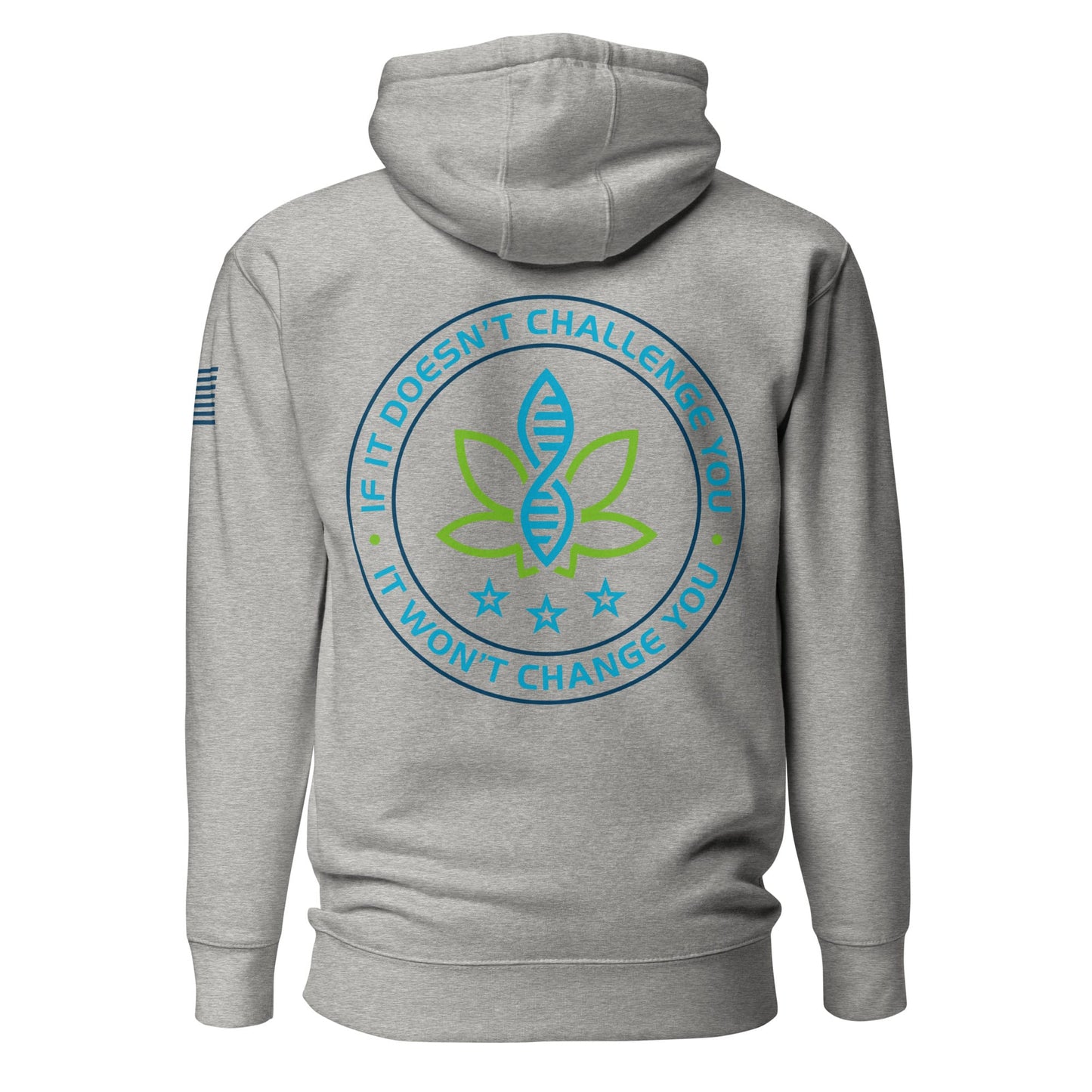 CannaTape Sport T-SHIRT CannaTape Sport, Resolve Hoodie — Steel | Gray Graphic Pullover Hoodie Transdermal CBD best for pain and sore