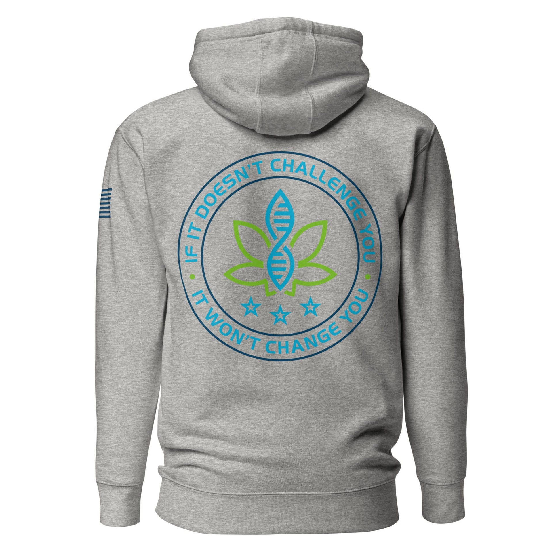 CannaTape Sport T-SHIRT CannaTape Sport, Resolve Hoodie — Steel | Gray Graphic Pullover Hoodie Transdermal CBD best for pain and sore