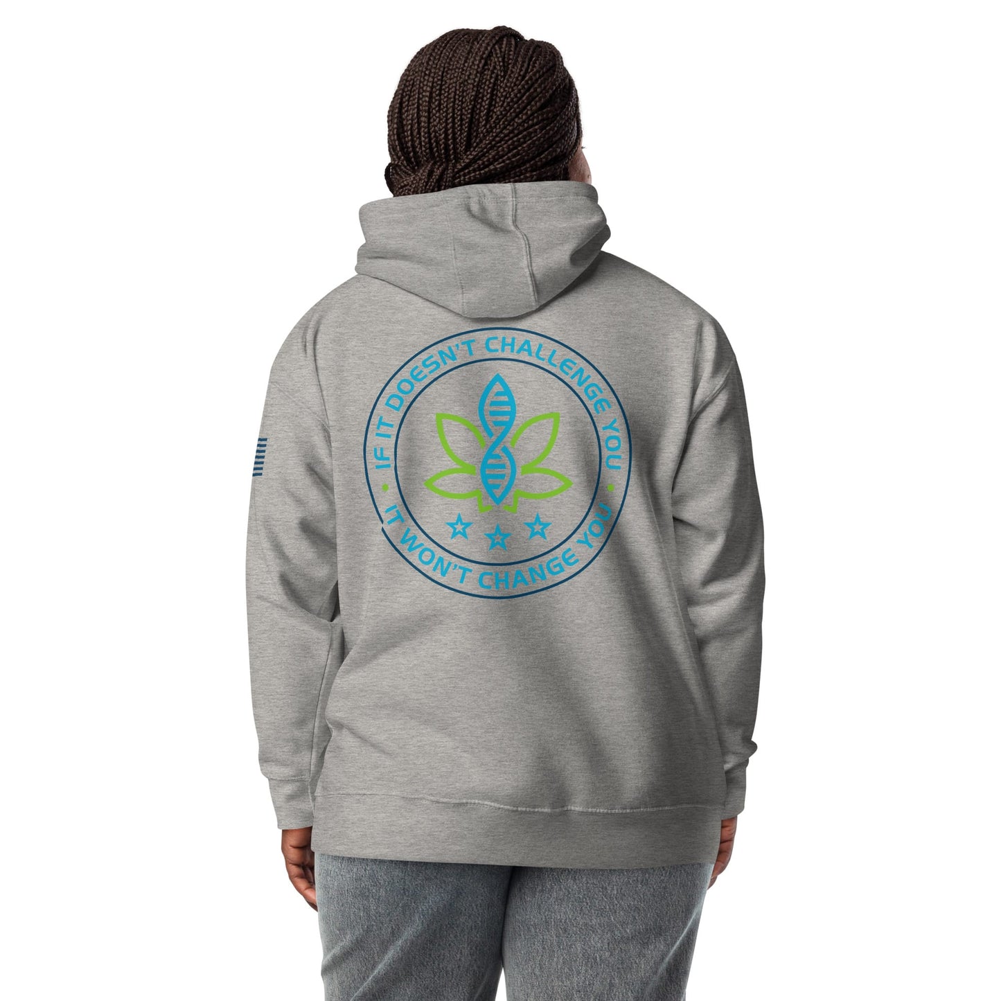CannaTape Sport T-SHIRT CannaTape Sport, Resolve Hoodie — Steel | Gray Graphic Pullover Hoodie Transdermal CBD best for pain and sore