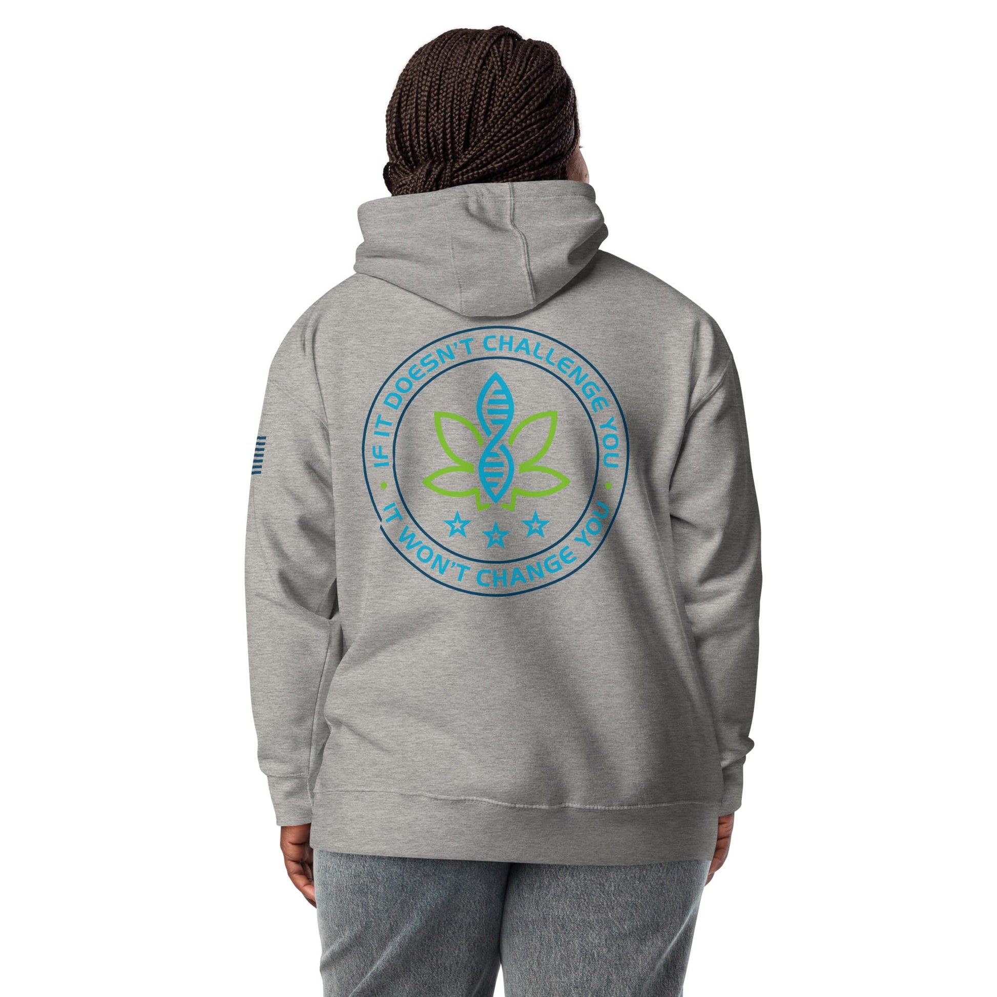 CannaTape Sport T-SHIRT CannaTape Sport, Resolve Hoodie — Steel | Gray Graphic Pullover Hoodie Transdermal CBD best for pain and sore