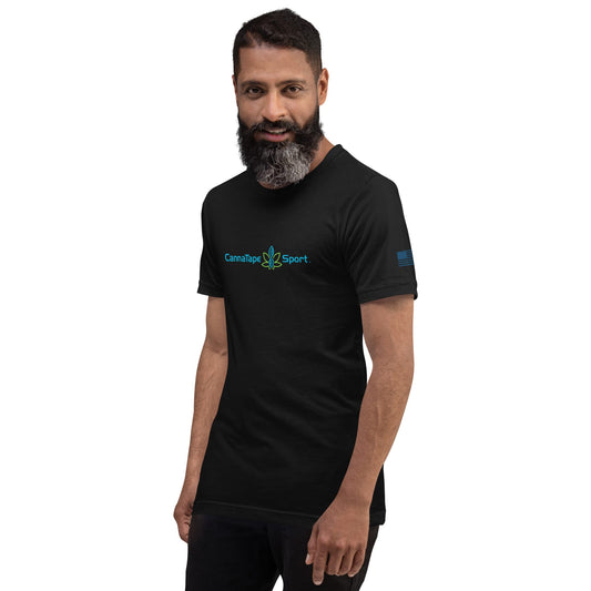 CannaTape Sport T-SHIRT CannaTape Sport, Resolve Logo Tee — Onyx | Black Graphic T-Shirt Transdermal CBD best for pain and sore