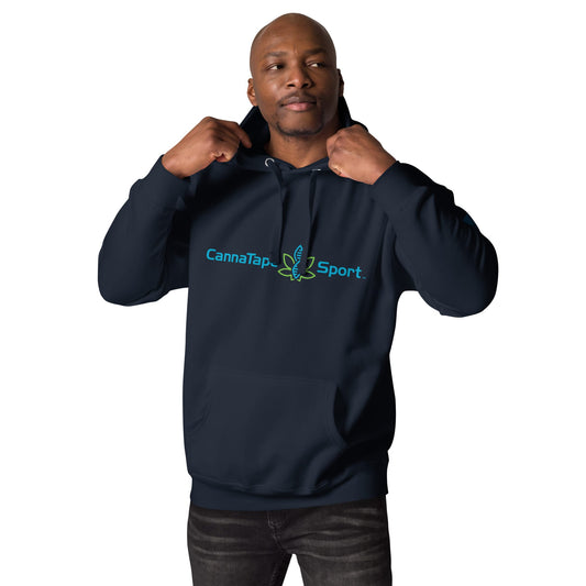 CannaTape Sport T-SHIRT S CannaTape Sport, Resolve Hoodie — Deep Current | Navy Graphic Pullover Hoodie Transdermal CBD best for pain and sore