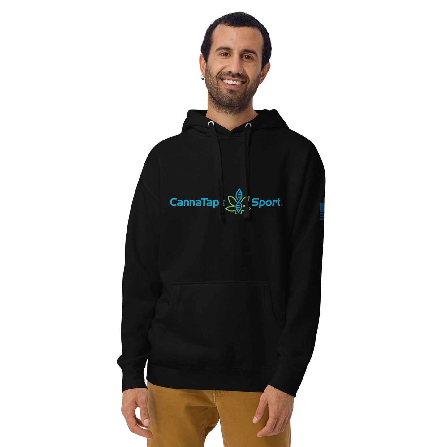 CannaTape Sport T-SHIRT S CannaTape Sport, Resolve Hoodie — Onyx | Black Graphic Pullover Hoodie Transdermal CBD best for pain and sore