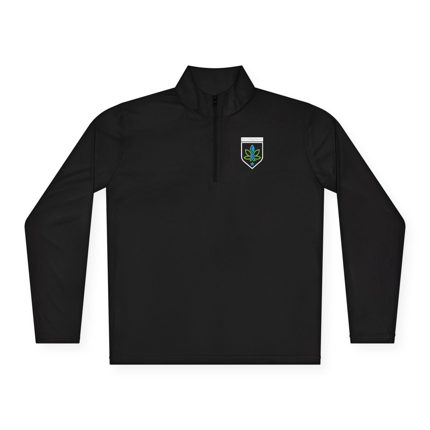 Printify Long-sleeve Black / XS CannaTape Sport Quarter-Zip Forged Pullover - Unisex Transdermal CBD best for pain and sore