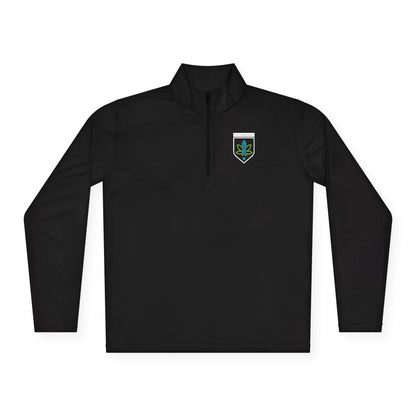 Printify Long-sleeve Black / XS CannaTape Sport Quarter-Zip Forged Pullover - Unisex Transdermal CBD best for pain and sore