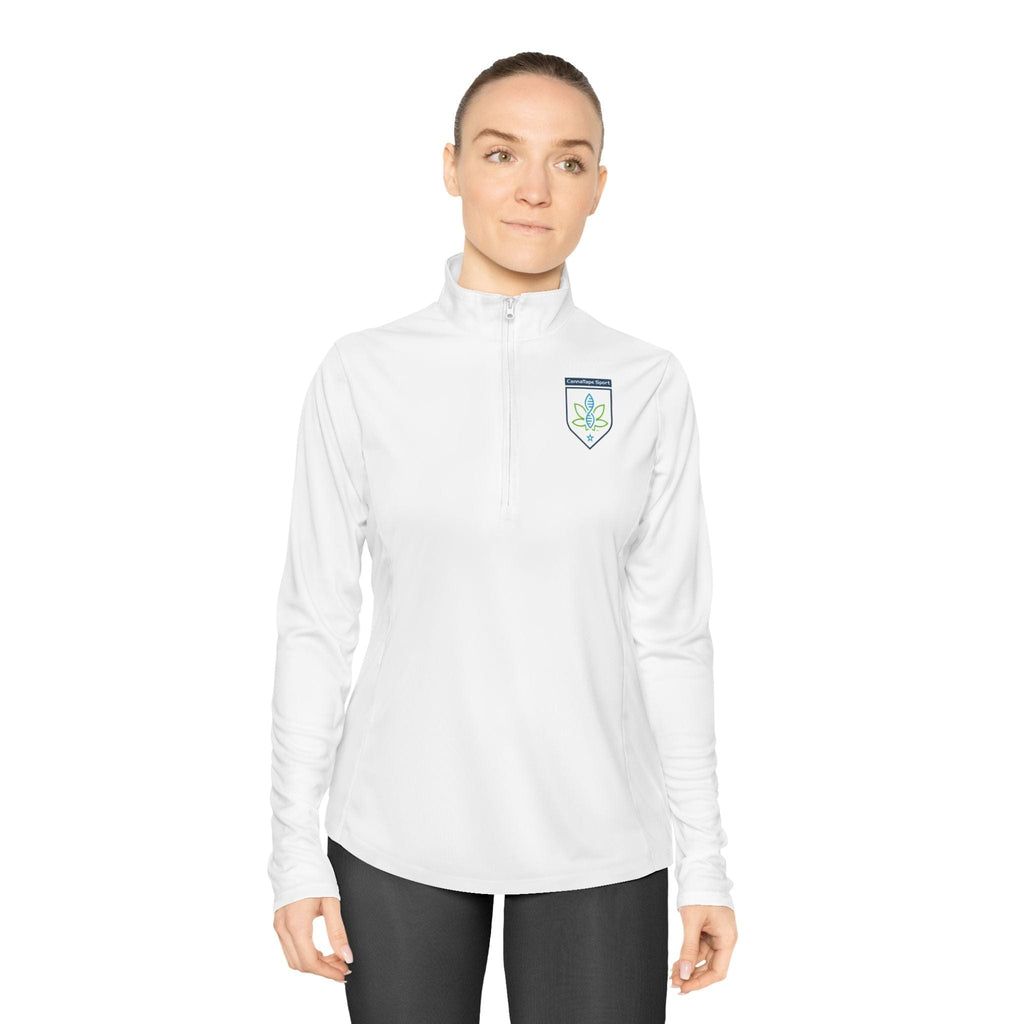 Printify Long-sleeve CannaTape Sport Ladies Quarter-Zip Forged Pullover Transdermal CBD best for pain and sore