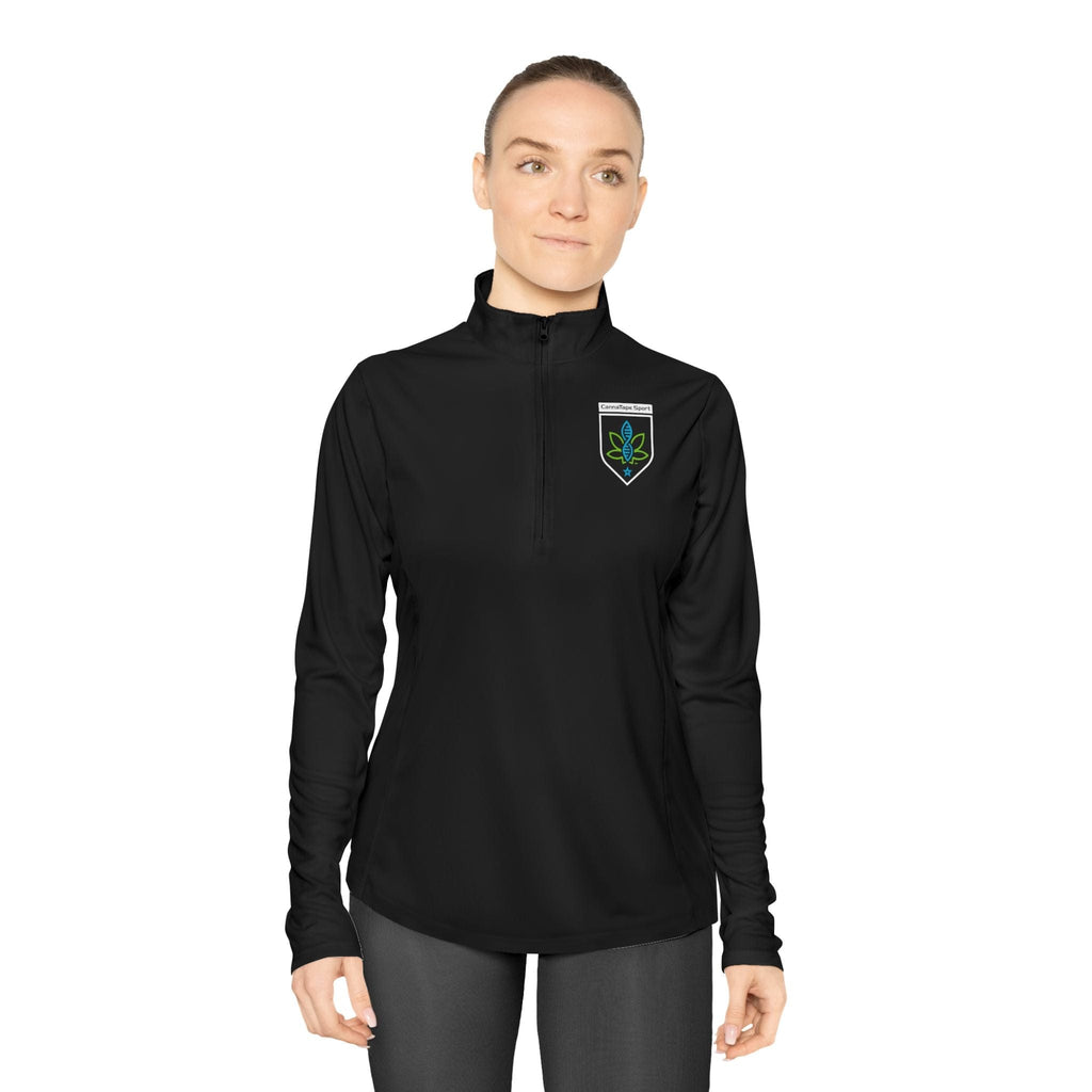 Printify Long-sleeve CannaTape Sport Ladies Quarter-Zip Forged Pullover Transdermal CBD best for pain and sore