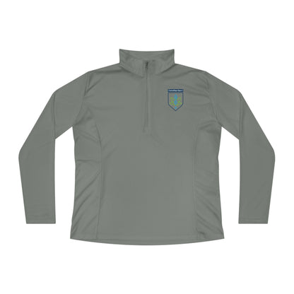 Printify Long-sleeve Grey Concrete / XS CannaTape Sport Ladies Quarter-Zip Forged Pullover Transdermal CBD best for pain and sore