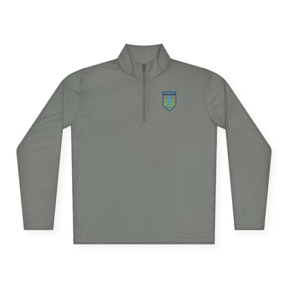 Printify Long-sleeve Grey Concrete / XS CannaTape Sport Quarter-Zip Forged Pullover - Unisex Transdermal CBD best for pain and sore