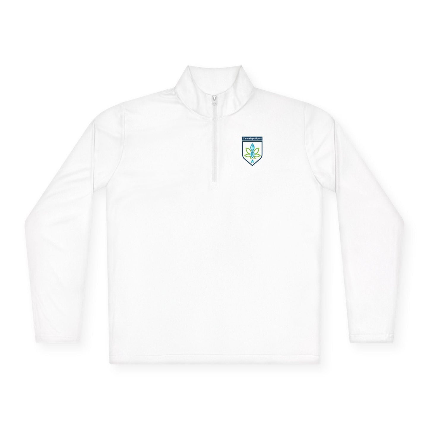 Printify Long-sleeve White / XS CannaTape Sport Quarter-Zip Forged Pullover - Unisex Transdermal CBD best for pain and sore
