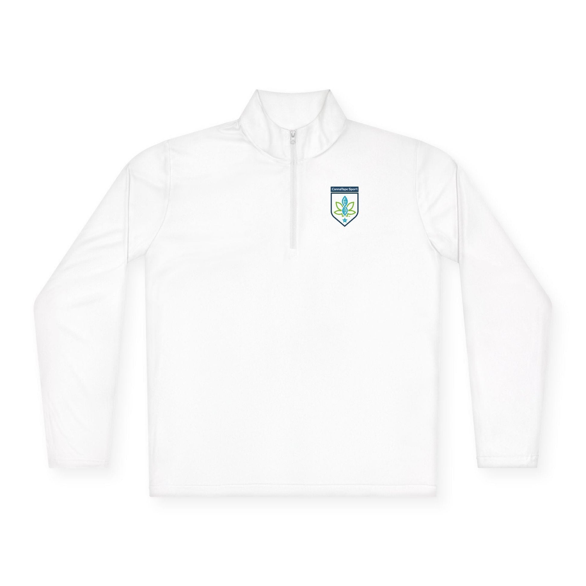 Printify Long-sleeve White / XS CannaTape Sport Quarter-Zip Forged Pullover - Unisex Transdermal CBD best for pain and sore