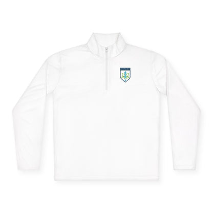 Printify Long-sleeve White / XS CannaTape Sport Quarter-Zip Forged Pullover - Unisex Transdermal CBD best for pain and sore