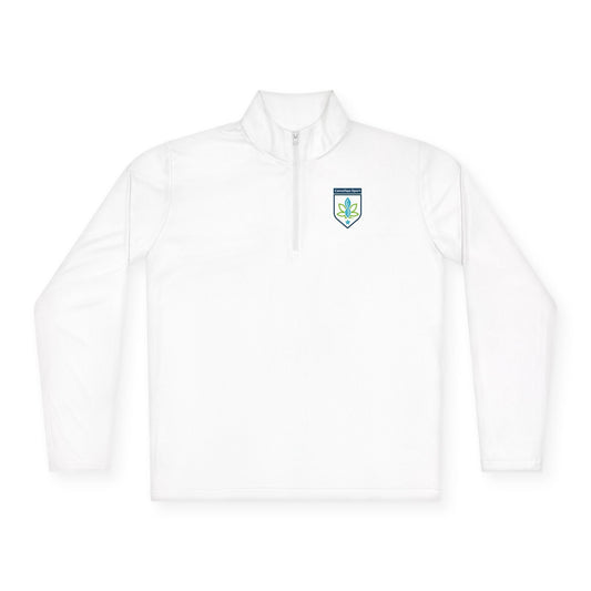Printify Long-sleeve White / XS CannaTape Sport Quarter-Zip Forged Pullover - Unisex Transdermal CBD best for pain and sore