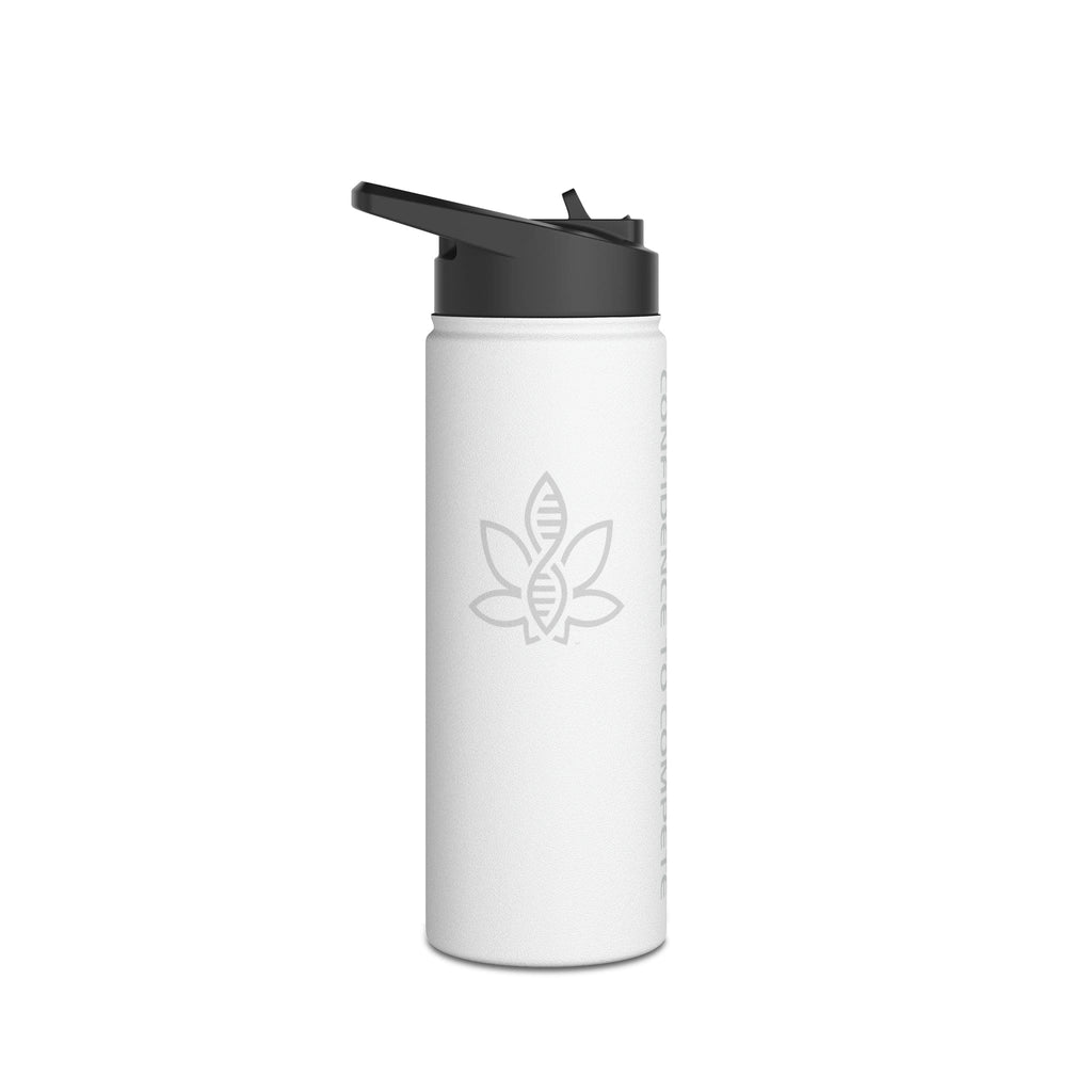 Printify Mug CannaTape Sport, Whiteout Stainless Steel Water Bottle 12oz, 18oz or 32oz, Standard Lid Transdermal CBD best for pain and sore