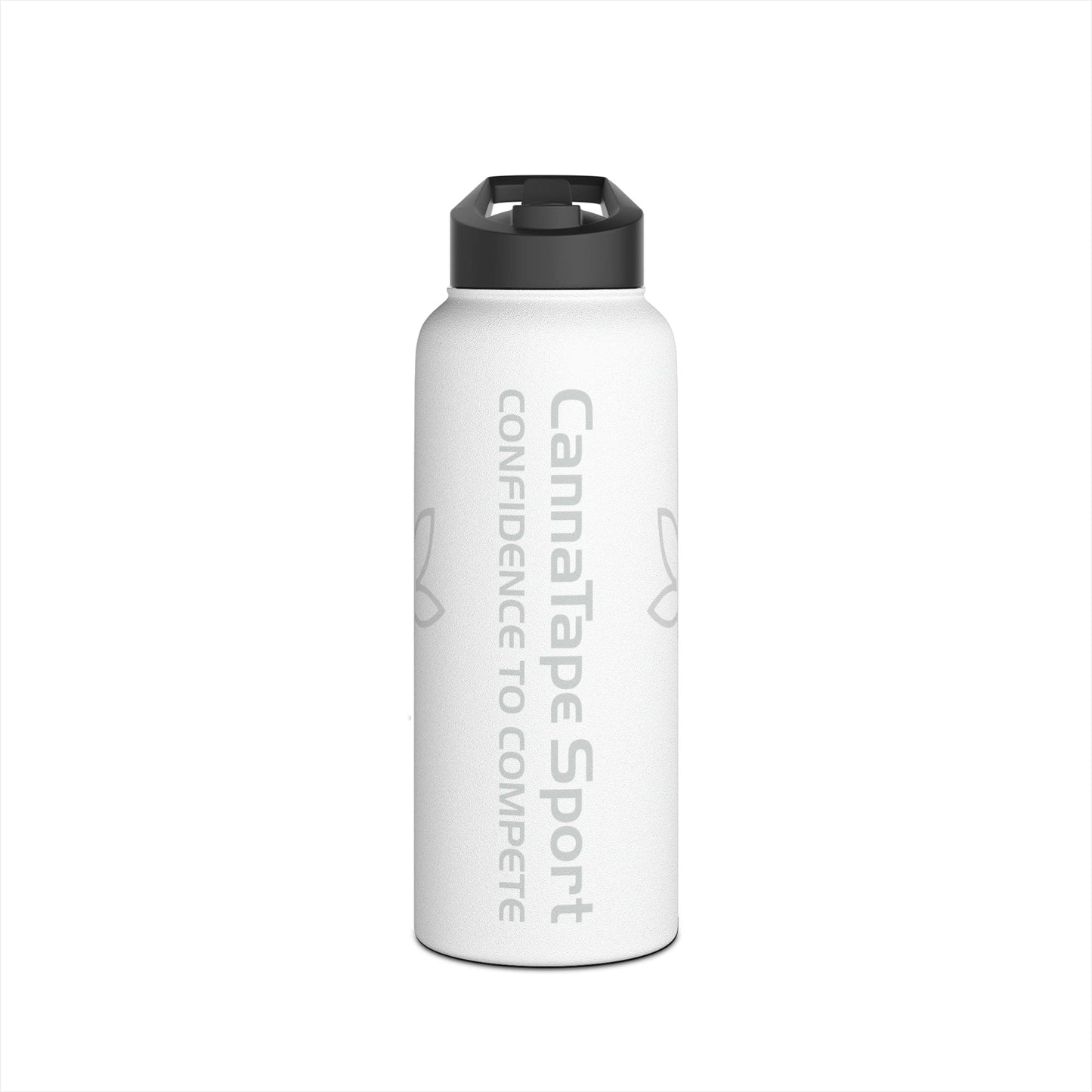 Printify Mug CannaTape Sport, Whiteout Stainless Steel Water Bottle 12oz, 18oz or 32oz, Standard Lid Transdermal CBD best for pain and sore