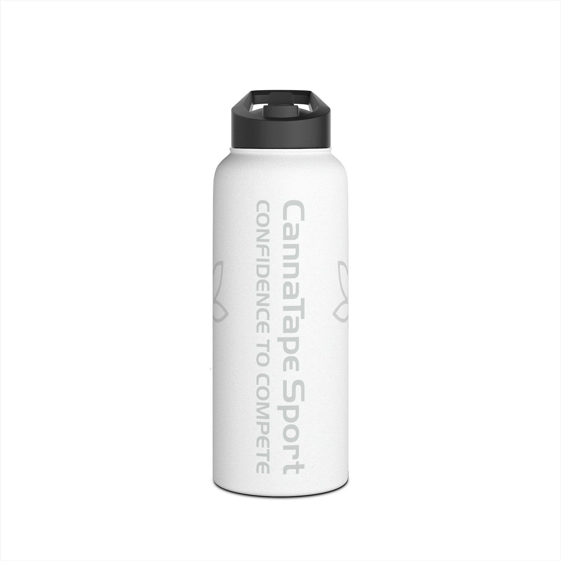 Printify Mug CannaTape Sport, Whiteout Stainless Steel Water Bottle 12oz, 18oz or 32oz, Standard Lid Transdermal CBD best for pain and sore