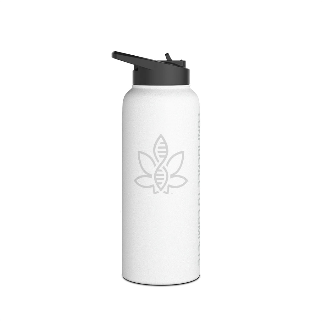 Printify Mug CannaTape Sport, Whiteout Stainless Steel Water Bottle 12oz, 18oz or 32oz, Standard Lid Transdermal CBD best for pain and sore