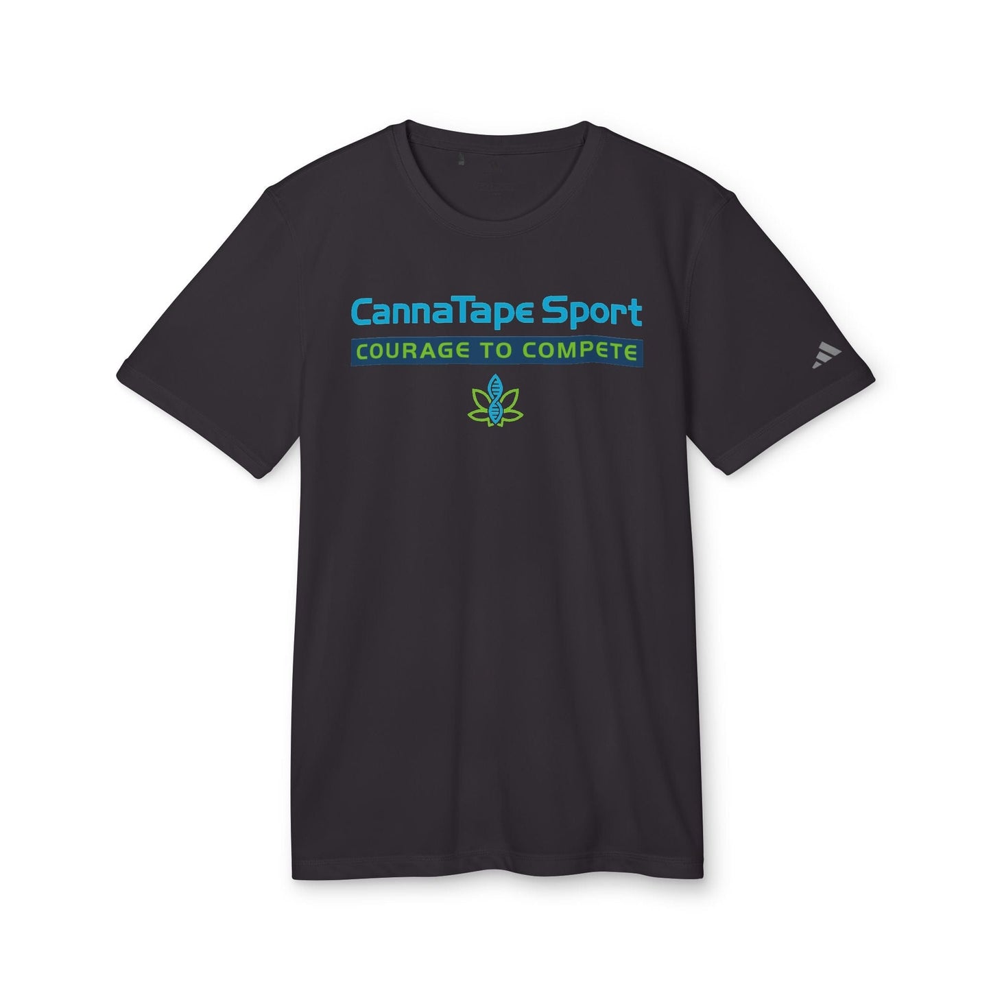 Printify T-Shirt Black / S CannaTape Sport, Challenge - Adidas, Unisex Sport T-shirt Transdermal CBD best for pain and sore