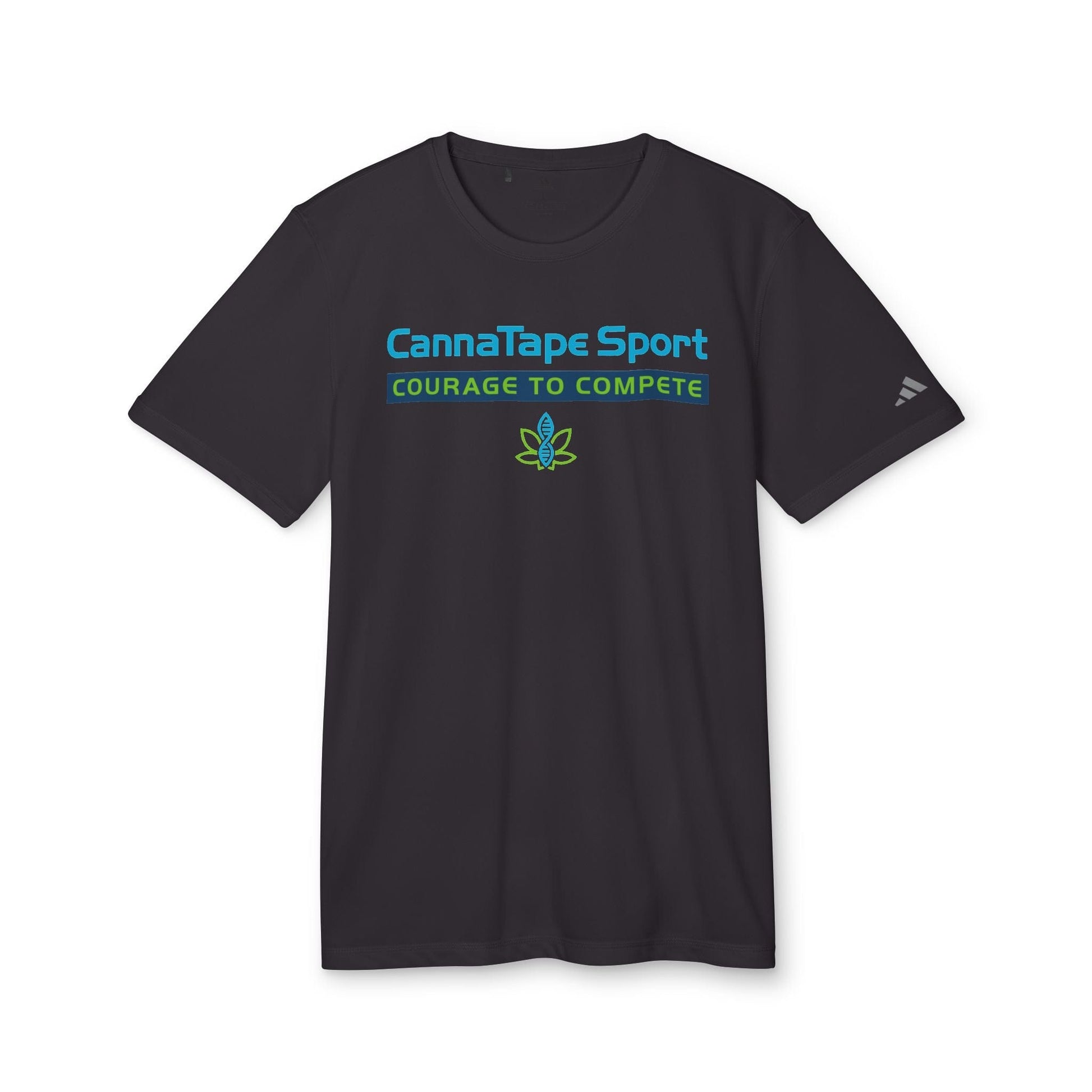 Printify T-Shirt Black / S CannaTape Sport, Challenge - Adidas, Unisex Sport T-shirt Transdermal CBD best for pain and sore