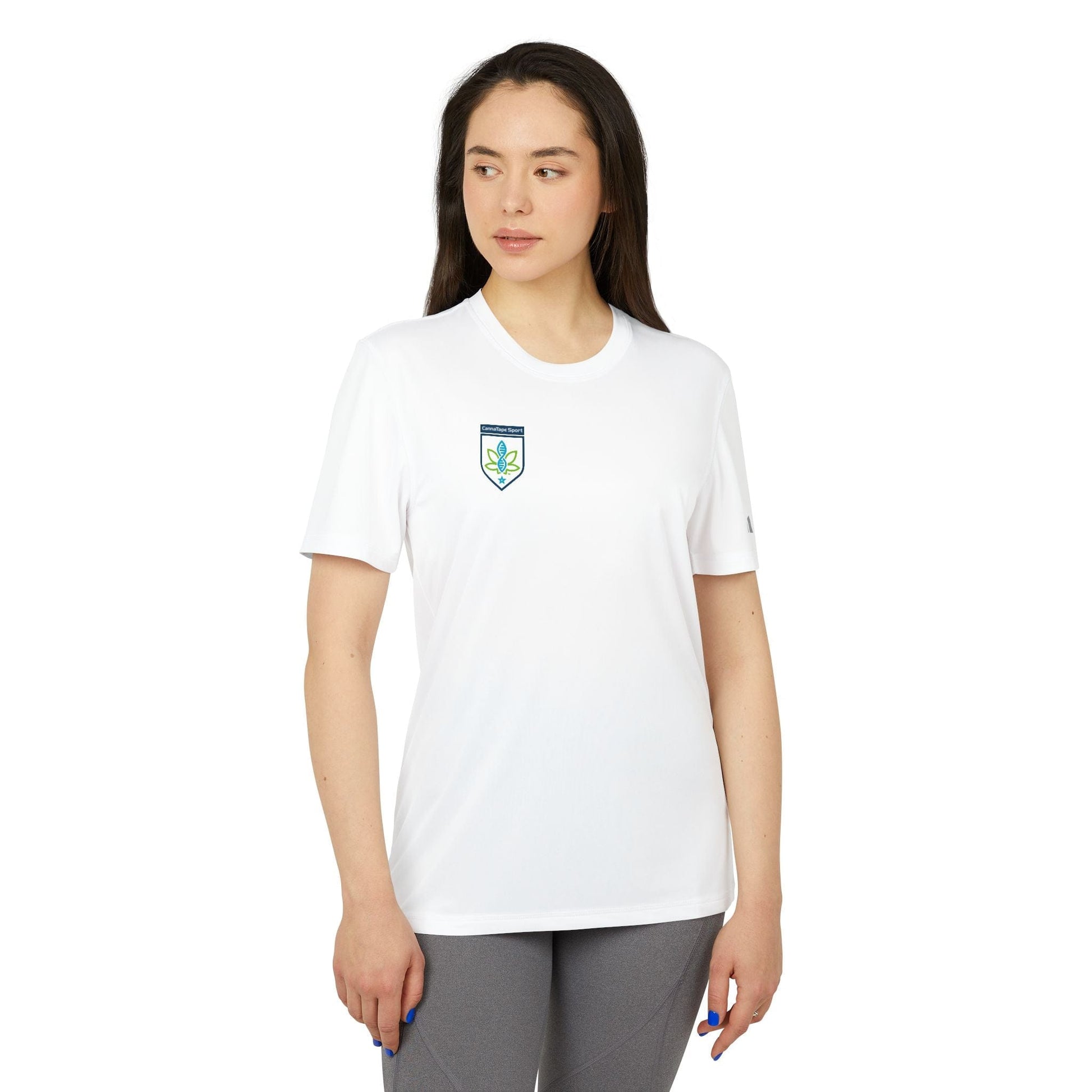 Printify T-Shirt CannaTape Sport, Adidas Unisex Sport T-shirt Transdermal CBD best for pain and sore