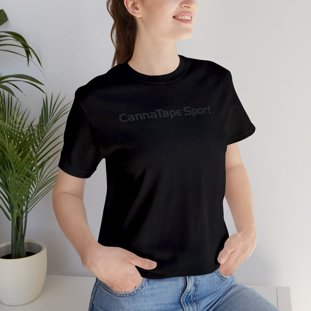 Printify T-Shirt CannaTape Sport Basic Black Out Tee - Unisex Transdermal CBD best for pain and sore