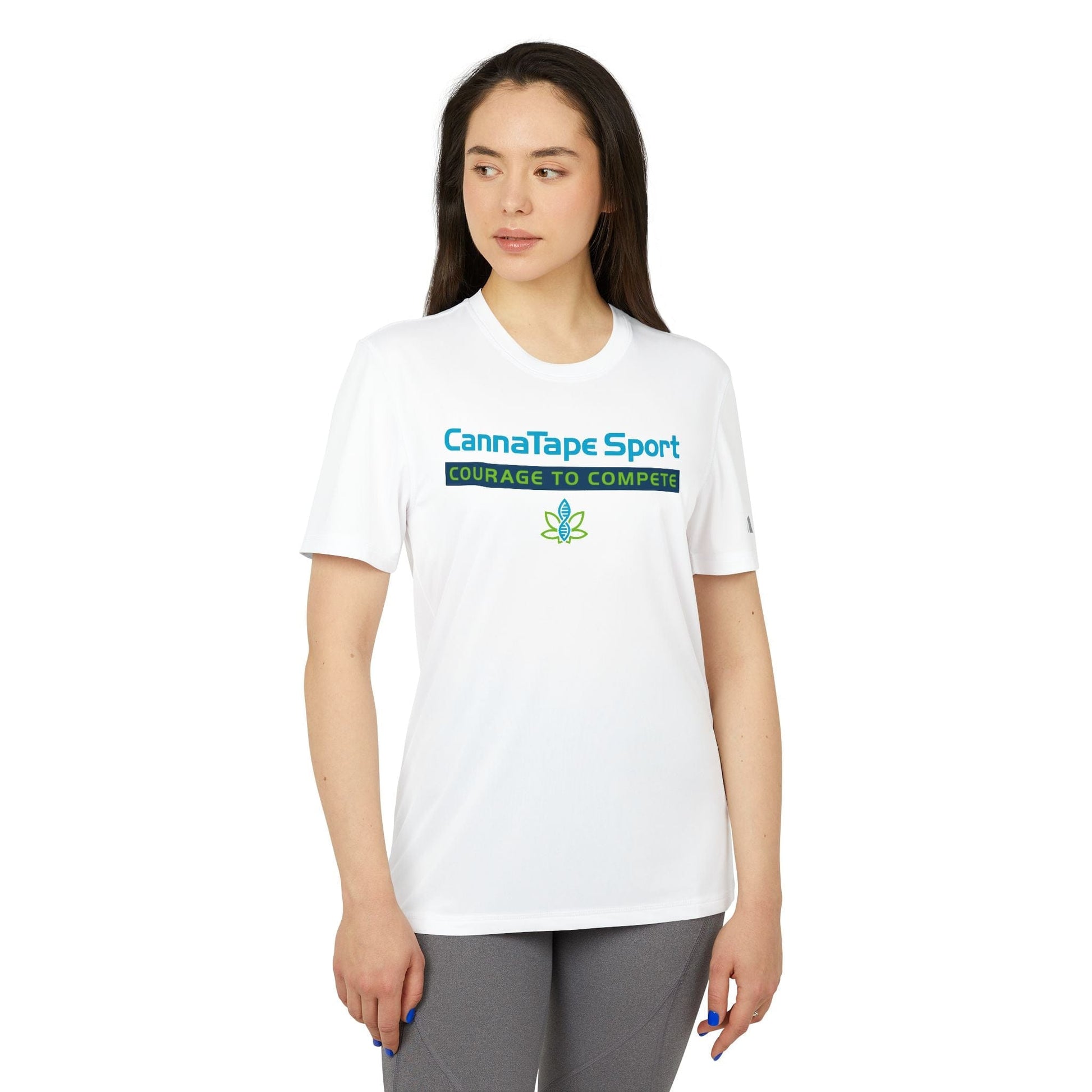 Printify T-Shirt CannaTape Sport, Challenge - Adidas, Unisex Sport T-shirt Transdermal CBD best for pain and sore