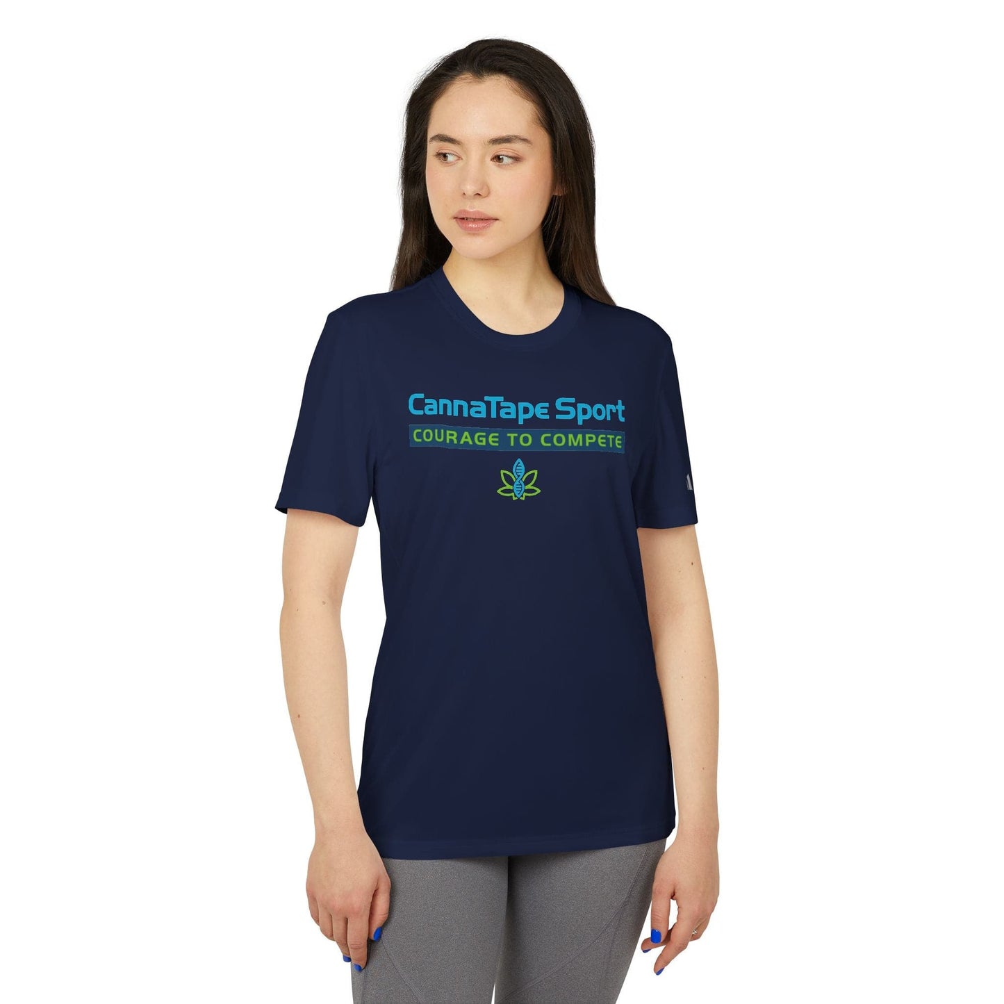 Printify T-Shirt CannaTape Sport, Challenge - Adidas, Unisex Sport T-shirt Transdermal CBD best for pain and sore